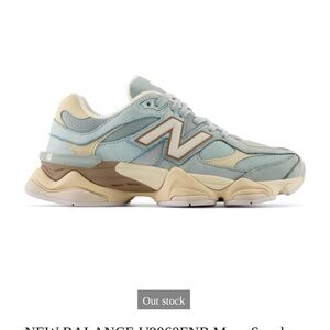 New Balance 9060 Cream and Blue Athletic Shoes